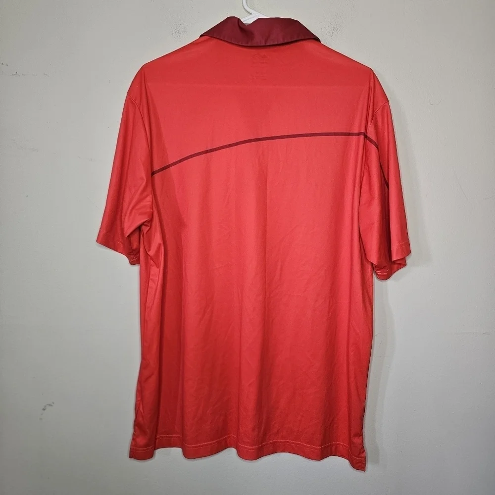 Adidas Golf Climalite Polo Shirt Orange Size Large